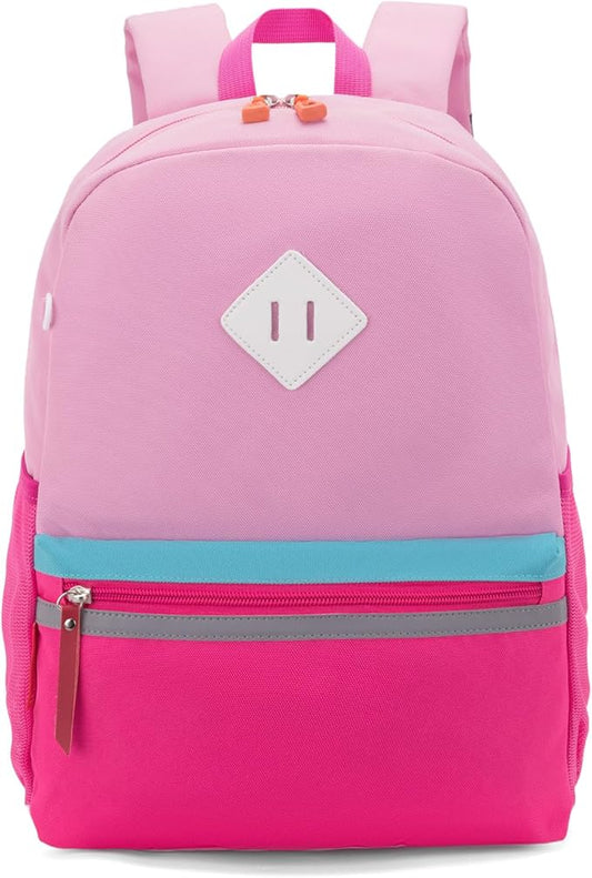 HawLander Little Kids Backpack for Girls Toddler School Bag Fits 3 to 6 years old, 15 inch, Pink