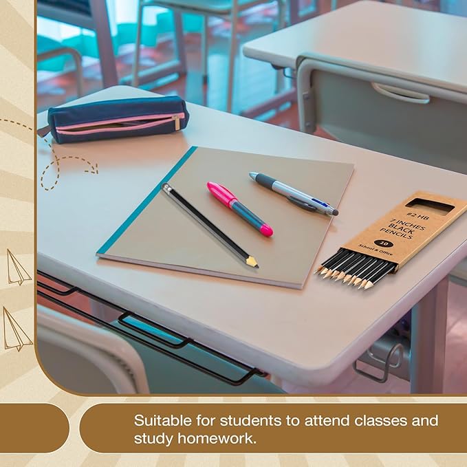 Geyoga 50 Boxes Woodcased Classroom #2 HB Pencils with Erasers 500 Count Pre-sharpened Number 2 Pencils for School Teacher Office Supplies, Writing, Drawing and Sketching Back to School Gifts(Black)