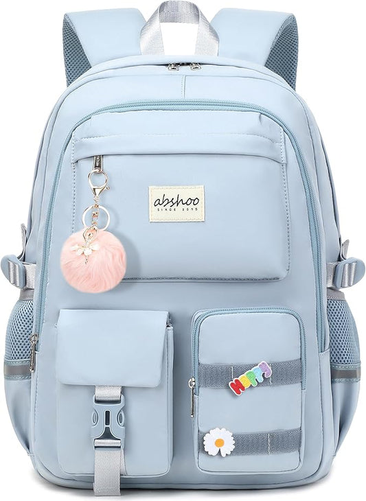 abshoo Big Student Laptop Backpack For College Women Middle High School Teen Girls Bookbag Travel Daypack (LightsteelBlue)
