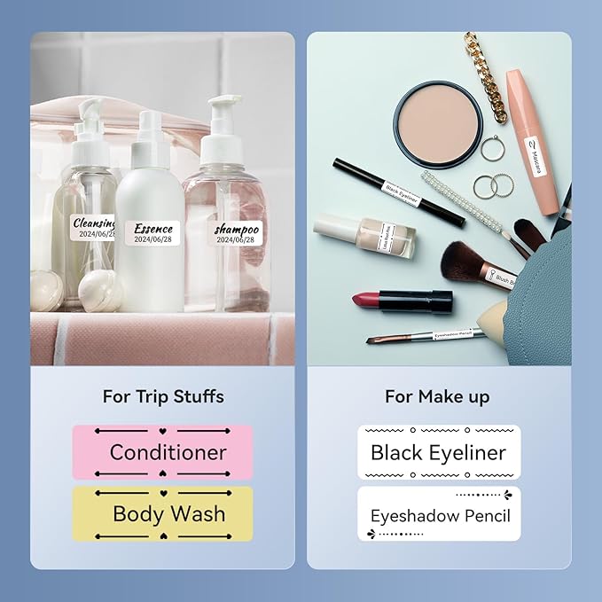 NIIMBOT D110 New Version Label Maker Machine with Tape, Handheld Bluetooth Label Printer, Mini Thermal Printer, Sticker Maker for Organizing Home Kitchen School, Blue