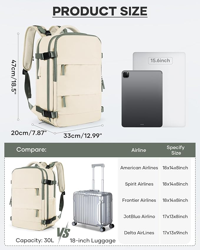 coofay Vacuum Backpack Travel with Pump Vacpack Travel Backpack with Vacuum System Compression Backpacks