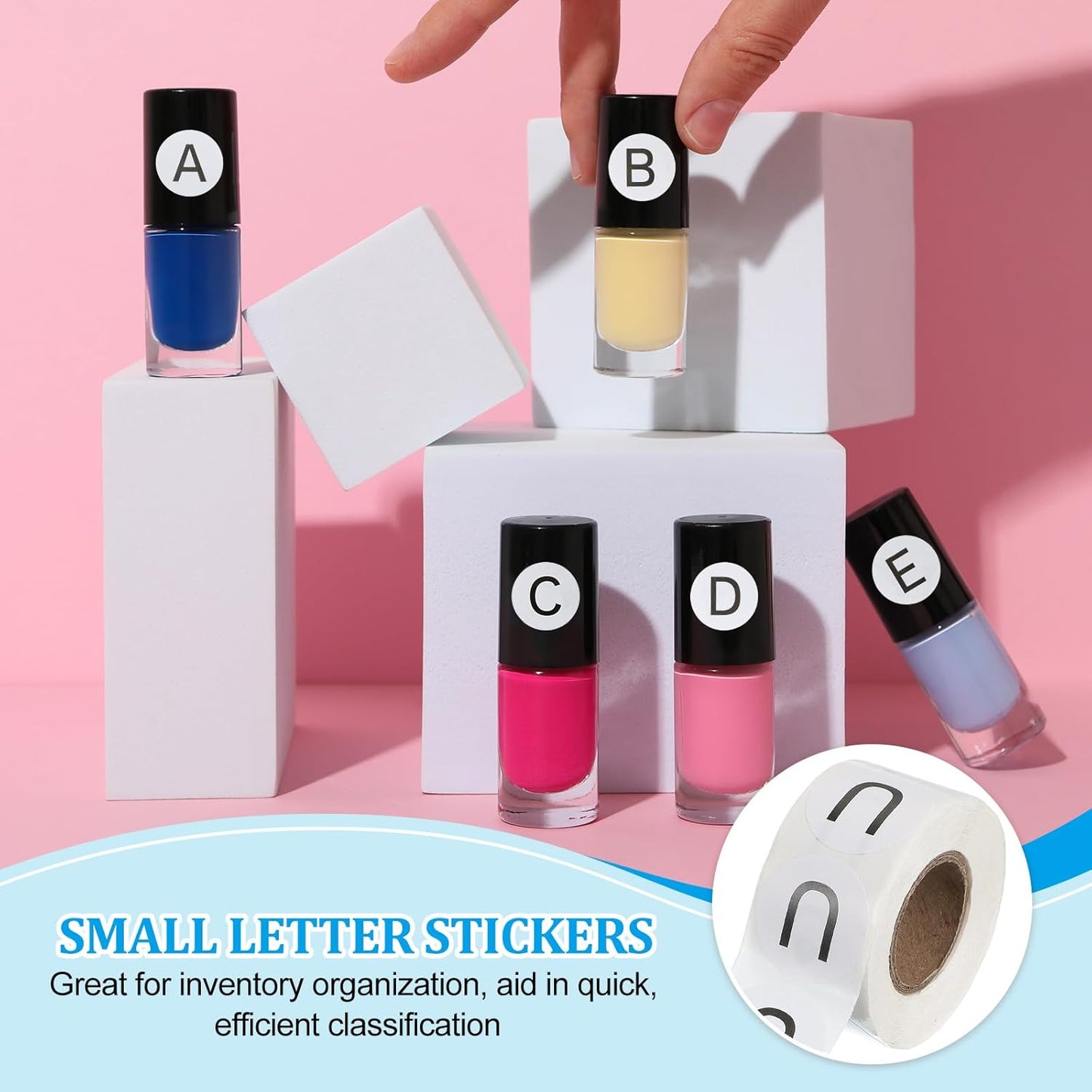 PATIKIL 1" Letter U Stickers, 4 Rolls Self-Adhesive Alphabet Round Circle Dots Labels for Organization Storage Inventory Boxes Scrapbook Craft 2000 Pcs Total