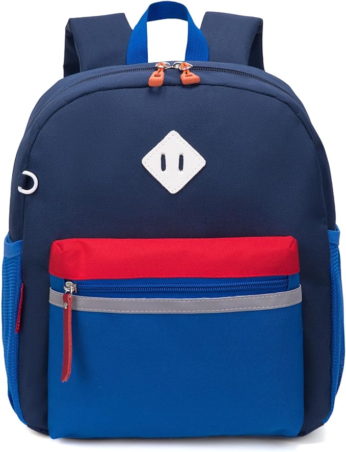 HawLander Little Kids Backpack for Boys Toddler School Bag Fits 3 to 6 years old, 12 inch, Blue