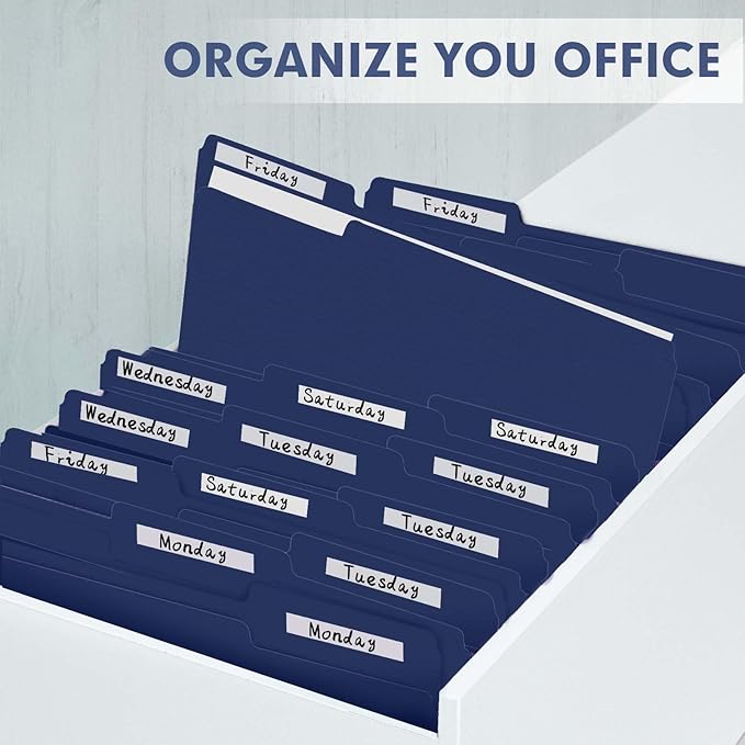 File Folder, PANDRI 120 Pack File Folder, 1/3 Cut Tab, Letter Size, Filing Folder for Office School Business, Dark Blue