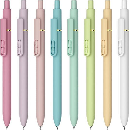 inkipen- 8 Pack Pens, Gel pens Black Ink, Fine Point(0.5mm),Quick-Drying Smooth Writing,School and Office Supplies
