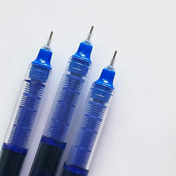 sencoo 5 pack Extra Fine Point Pens Liquid Ink Pen Rolling Roller ball Quick-drying Ink for Home Office School (Blue)