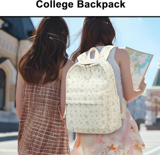 School Backpack for Teens Large Corduroy Bookbag Lightweight 15.6 inch Laptop Bag for Girls Women Casual High School College