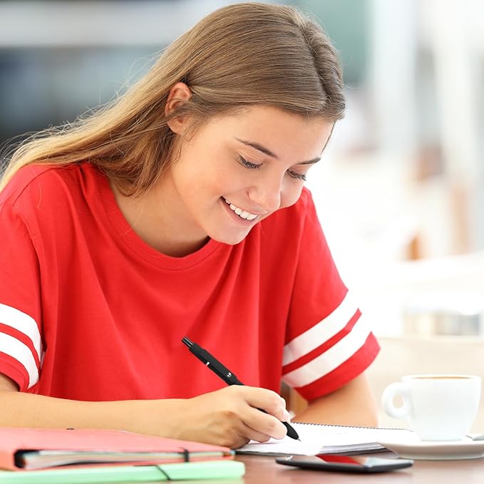 Thenshop Gel Ink Pen Retractable Ballpoint Pens with 0.5 mm Black Click Refill Smooth Writing Cute Quick Dry Fine Point Piloting Aesthetic(20 Pcs,Black Color)