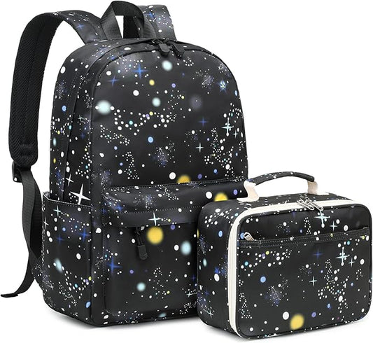 Lohol Galaxy Backpack for School Travel, Lightweight BookBag for Girls Kids