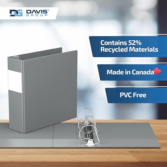 Premium Economy 6-Pack 3-Ring Binders for School or Office, D-Ring Binders, 3 Inch, Gray