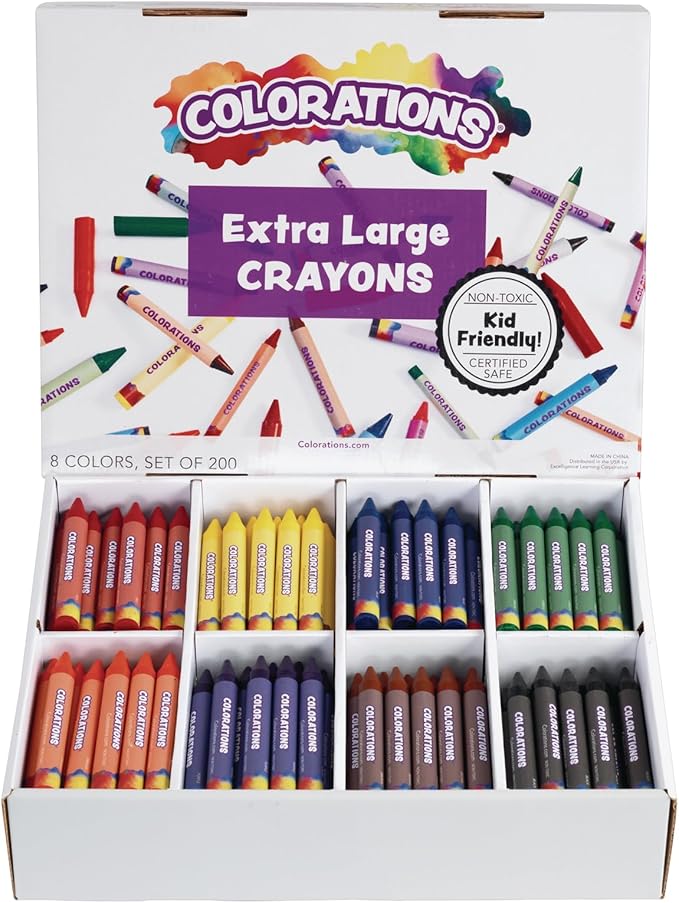 Colorations CRXLG Extra Large Crayons (Pack of 200)