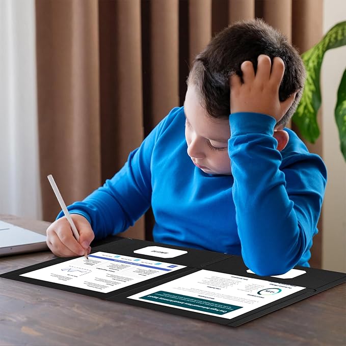 HABGP Two Pocket Folders, 100 Pack 2 Pocket Folders Fit Letter Size Paper, Black Paper File Folders with Pockets for School Office Home Business