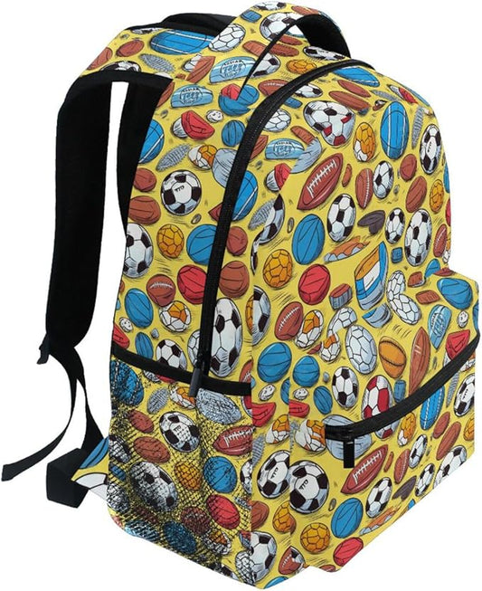 Football Backpack for School Student Laptop Travel School Bag for Boys Girls Daypack