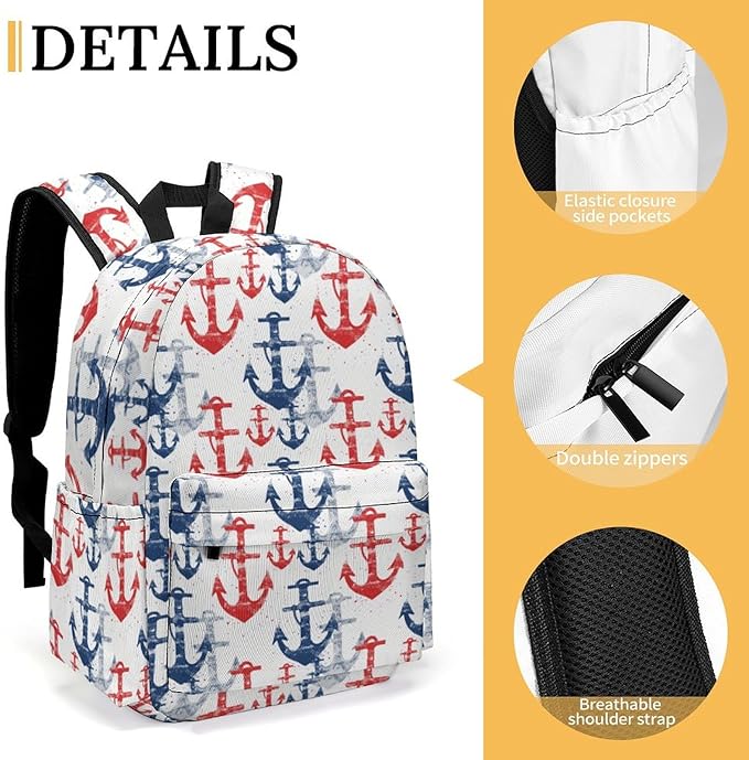 17 Inch Laptop Backpack Ocean Marine Elements Teen Girls Boys School Backpack Bags Travel Bookbag Back Pack Outdoor Daypack for Women Men