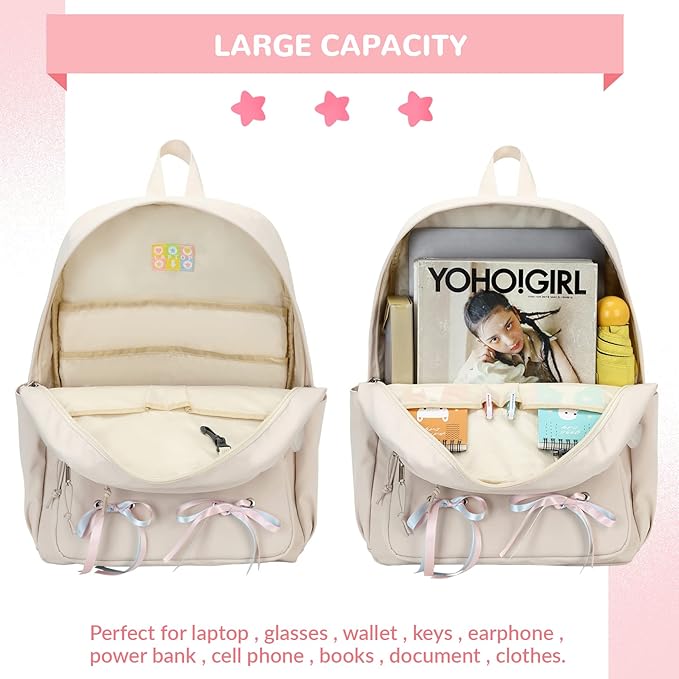 Casual School Bookbag Travel Backpack for Teen Girls