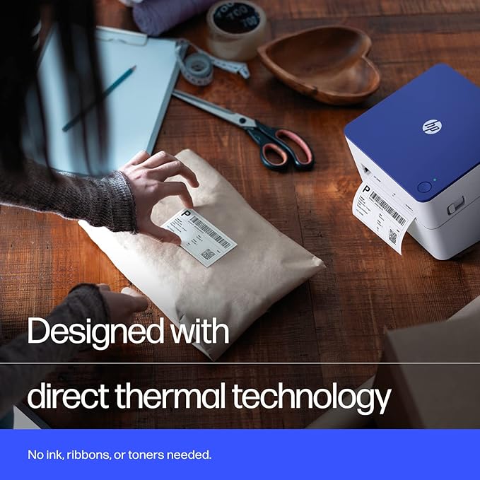 HP Shipping Label Printer 4x6 Commercial Grade Direct Thermal, Compact & Easy-to-use, High-Speed 300 DPI Printer, Barcode Printer, Compatible with Amazon, UPS, Shopify, Etsy, Ebay, ShipStation & More
