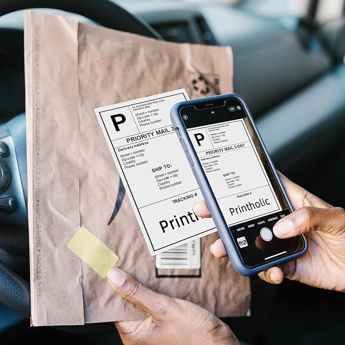 12 Rolls Die Cut Large Shipping Labels, 4.07' x 6.4', 180 Labels/Roll, Compatible with Brother QL Label Printers (QL-1050, QL-1060N, QL-1100), Replacement for Brother DK-1247