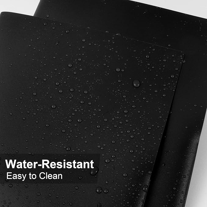 6-Pack Plastic Folders with Pockets,2-Pocket Poly Folders Holds 8-1/2" x 11" Paper for School/Office/Home, Black