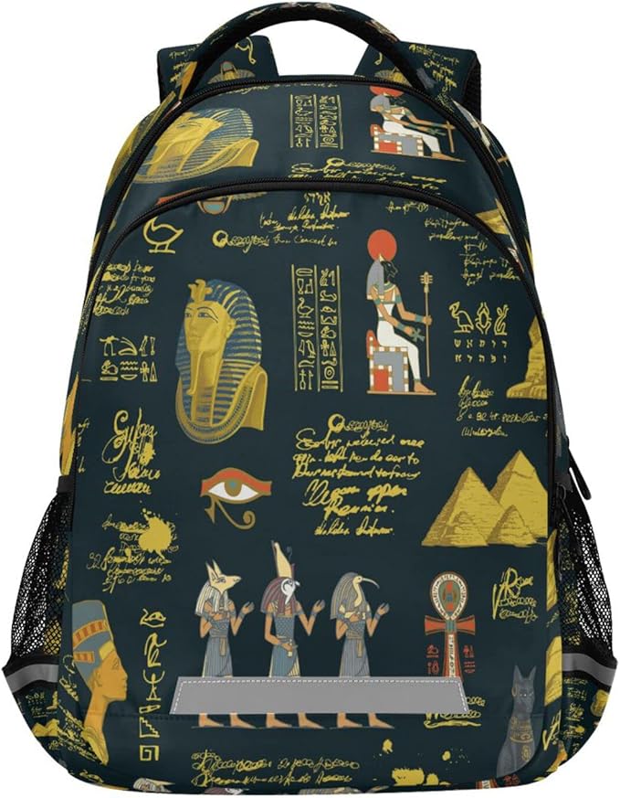 Ancient Egypt Theme Backpack for Girls Kids Boys School Bookbags,Student Laptop Backpack Carrying Bag Casual Lightweight Travel Sports Day Packs