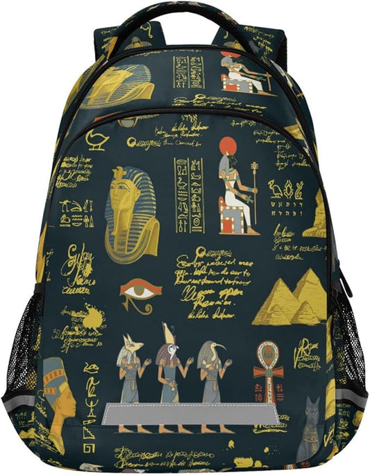 Ancient Egypt Theme Backpack for Girls Kids Boys School Bookbags,Student Laptop Backpack Carrying Bag Casual Lightweight Travel Sports Day Packs