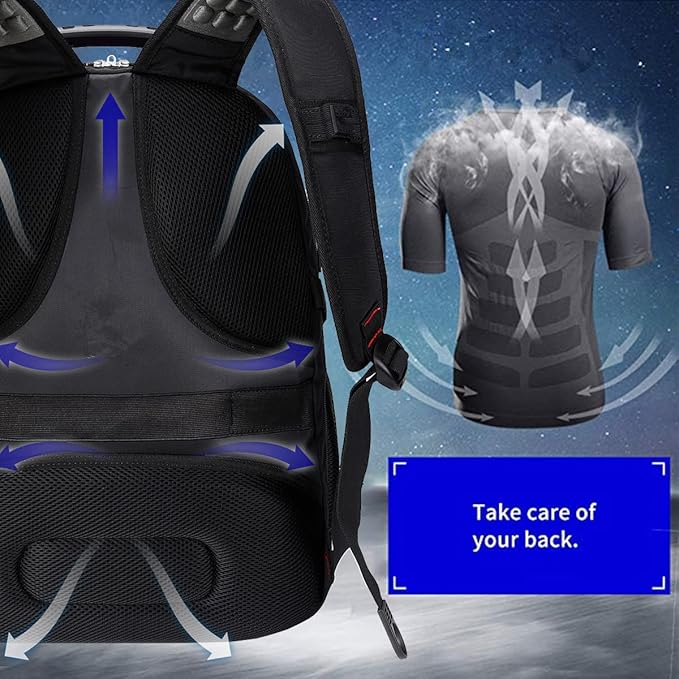 SHRRADOO Extra Large 50L Travel Laptop Backpack with USB Charging Port, College High School Backpack Airline Approved Business Work Bag Fit 17 Inch Laptops for Men Women,Purple