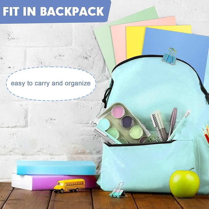 Two Pocket Folders, RAZCC 100 Pack File Folders with Pockets Fit Letter Size Paper, Thick Paper File Folder for School Office Business Home, Assorted 10 Colors