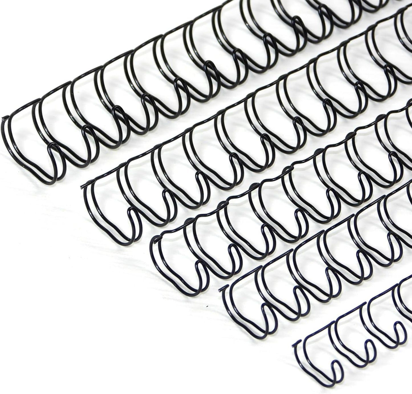 Rayson Double Loop Binding Wires, Mixed Sizes (3/8", 7/16", 1/2", 9/16", 5/8") 2:1 Pitch Wire Binding Spines, 21-Loop Black, Pack of 100