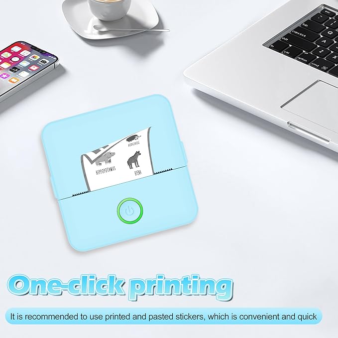 Print Pods Mini - Sticker Printer Portable Thermal Inkless Sticker Maker Machine Pocket Phone Instant Print for Study Graphics, Anatomical Diagrams, Photos