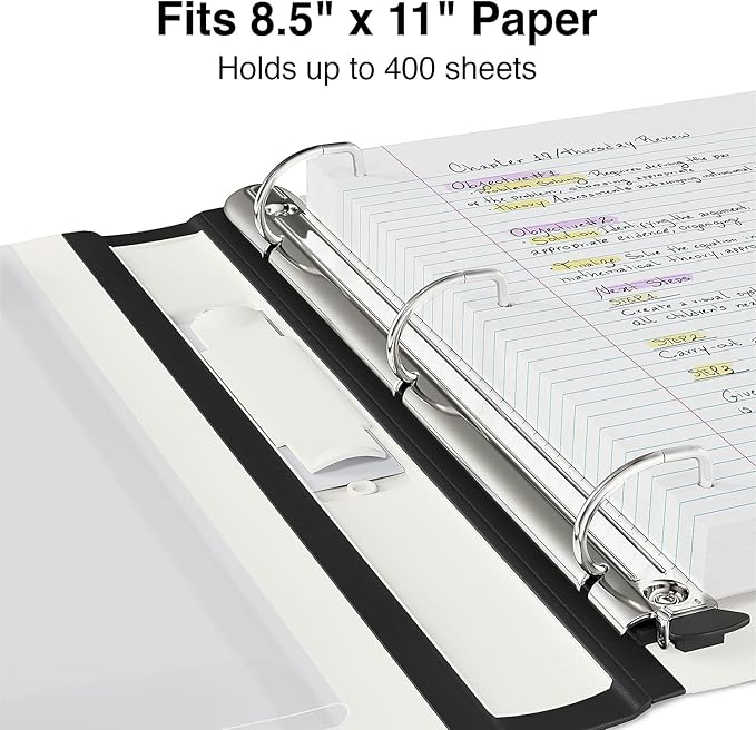 1-1/2 Inch Staples Better View Binders with D-Rings (White)
