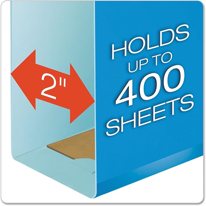Pendaflex 04153X2 BLU Extra Capacity Reinforced Hanging Folders, 2", Legal Size, Blue, 1/5 Cut, 25/BX (4153x2 BLU)