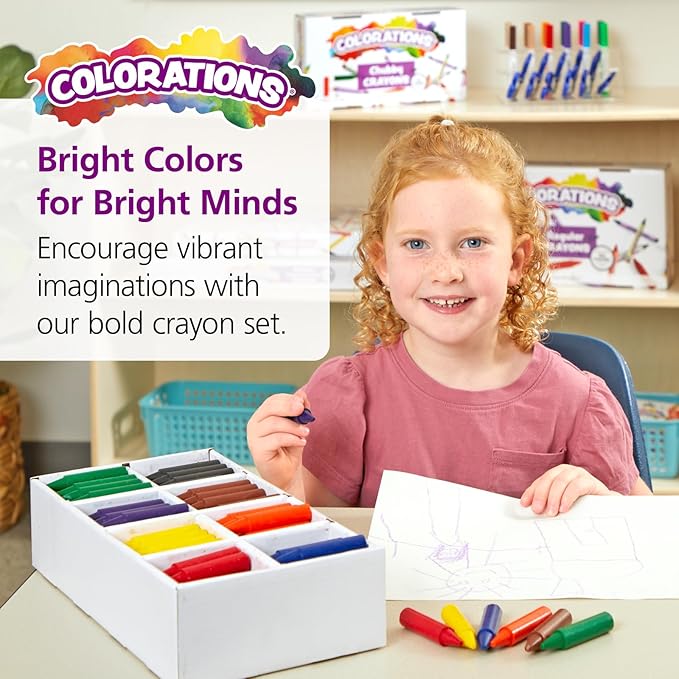 Colorations Chubby Crayons for Kids Set of 200 Rainbow Crayons Classroom Supplies (2-11/16"L x 9/16"Dia), Yellow