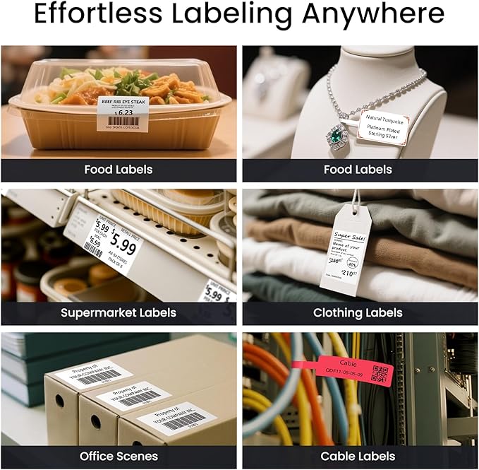 CLABEL 221B Label Maker Machine with Tape, 2 Inch Thermal Label Printer, Portable Bluetooth Sticker Maker Machine Barcode Labeler Compatible with Phone & PC for Small Business Retail Office