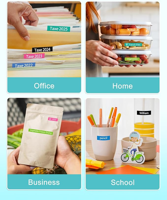 Colorty Replacement for Brother P-Touch Label Maker Tape TZe 12mm 0.47 Ribbon Laminated TZ Colored Refills Compatible with Brother P Touch PT-D210 D220 H110 1000 1280 D400 Cube, 1/2" x 26.2', 6 Pack