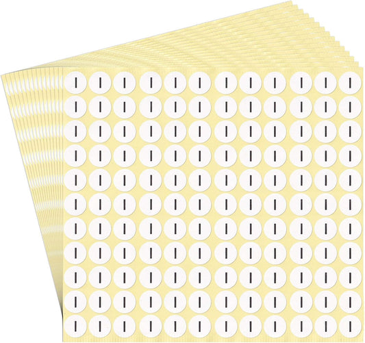 dealzEpic - Alphabet Stickers of The Letter I - Small Round Paper Self-Adhesive Peel and Stick Letter Labels - Set of 15 Sheets