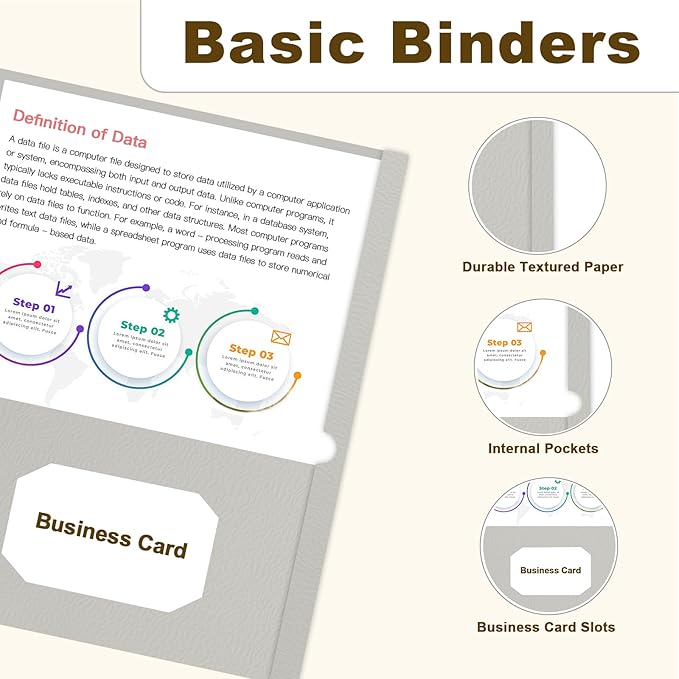 Folders with Pockets, LAYZZ 30 Pack Paper Pocket Folders, 2 Pocket Folders Fits Letter Size Paper, for School Office and Home (Grey)