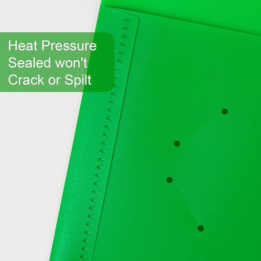 6-Pack Plastic Folders with Pockets,2-Pocket Poly Folders Holds 8-1/2" x 11" Paper for School/Office/Home, Green