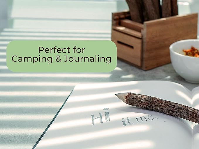 BSIRI Pencil Wood Favors of Graphite Wooden Tree Rustic Twig Pencils Birch of 12 Camping Lumberjack Decorations Party Supplies Novelty Gifts Bark Pencils Gifts (5 Inch Personalized)