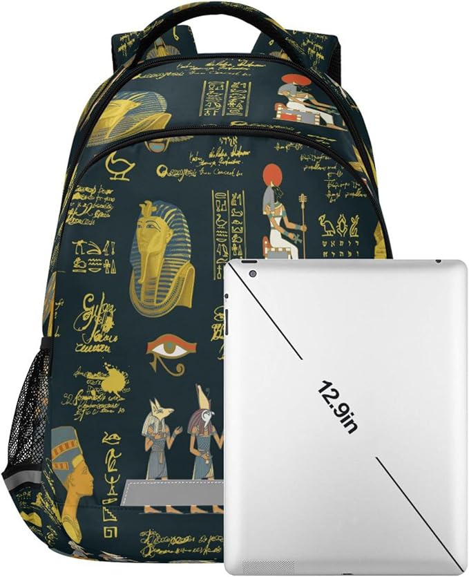 Ancient Egypt Theme Backpack for Girls Kids Boys School Bookbags,Student Laptop Backpack Carrying Bag Casual Lightweight Travel Sports Day Packs