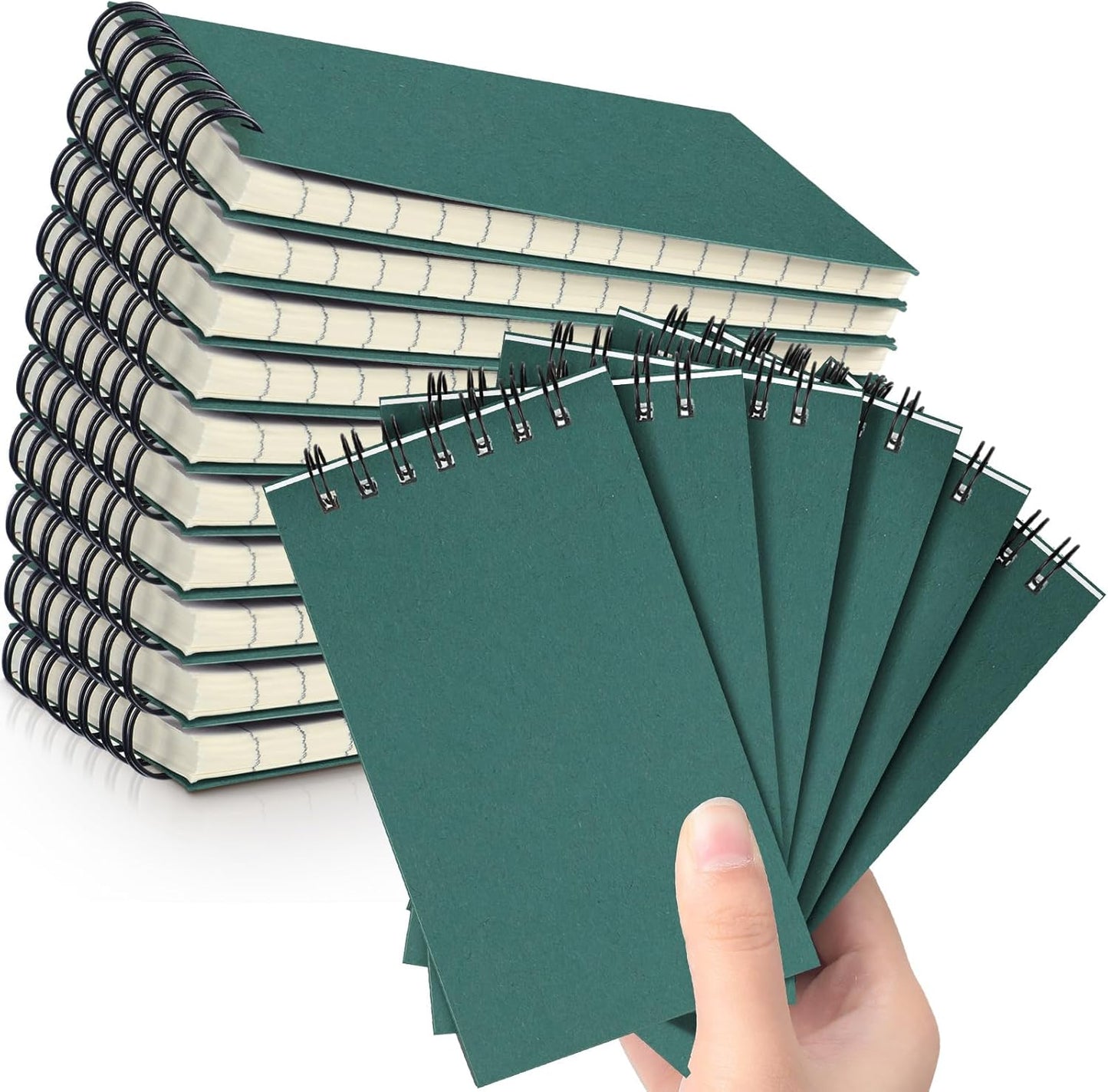 Tenceur 18 Pcs Pocket Notebook Bulk Small 3x5 Inch Spiral Notepads Mini Top Bound Notebook with Lined 120 Pages Ruled Memo Pads for Office College Nurse Essentials Back to School Gift (Green)