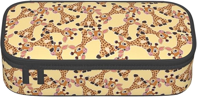 Cute Baby Giraffe Large Pencil Case With Zipper Compartments Stationery Pencil Bag For Kids Teens Students School Supplies