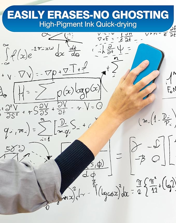 SFAIH Dry Erase Markers Chisel Tip Bulk, 144 Pack Black White Board Markers, Versatile Lines, Low Odor, 1s Quickly Dry, Perfect for School Supplies and Office