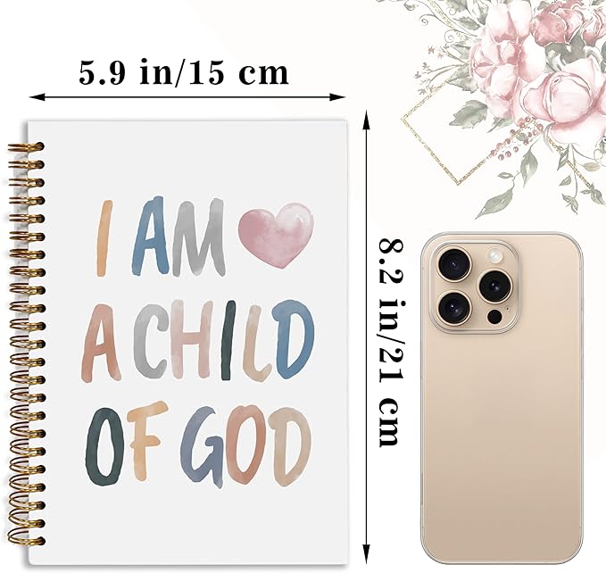 YOU FOUND ME Jesus Journal, A5 Spiral Christian Bible Journal with Floral Notebook, Bible Verse Notebook Gift for Women Birthday Christmas, Sunday School, Office Supplies, Bible Study (Rainbow-GOD)