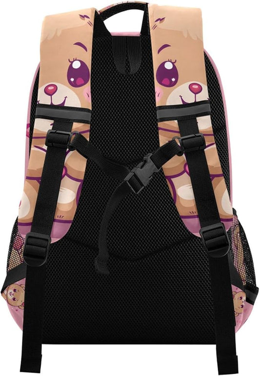 Cute Teddy Bear Backpack for Girls Elementary School Bag Kids Boys Bookbag Travel Rucksack