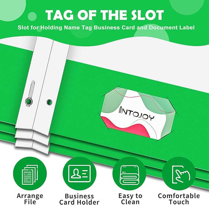 Folders with Pockets,IntoJoy 50 Pack Two Pocket Folders Business Card Holder Paper Folders with Prongs for School Office Filing Cabinet Resume Portfolio (Green)