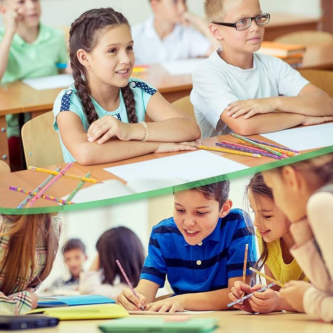 Leinuosen 72 Pcs Scented Pencils for Kids Cute Motivational Colorful Fun Wood HB Pencils Bulk with Erasers Fruit Elements for School Office Classroom Student