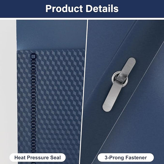 60-Pack Plastic Folders with Pockets and Prongs,2-Pocket Folders with 3 Fasteners, Poly Folders Holds 8-1/2" x 11" Paper for School/Office/Home, Blue