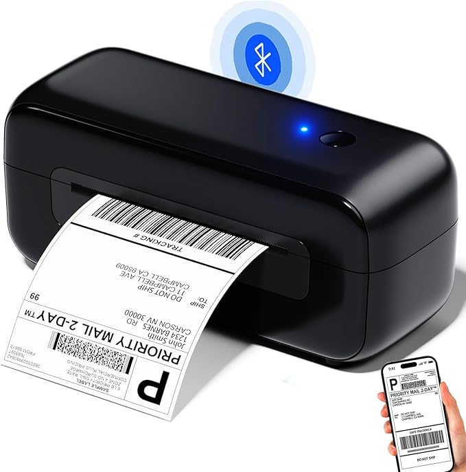 Phomemo Bluetooth Thermal Label Printer - 4x6 Shipping Label Printers for Small Business, Packages, Office, Organization - Thermal Printer Compatible with Amazon, Ebay, Shopify, Etsy, USPS, Fedex, DHL
