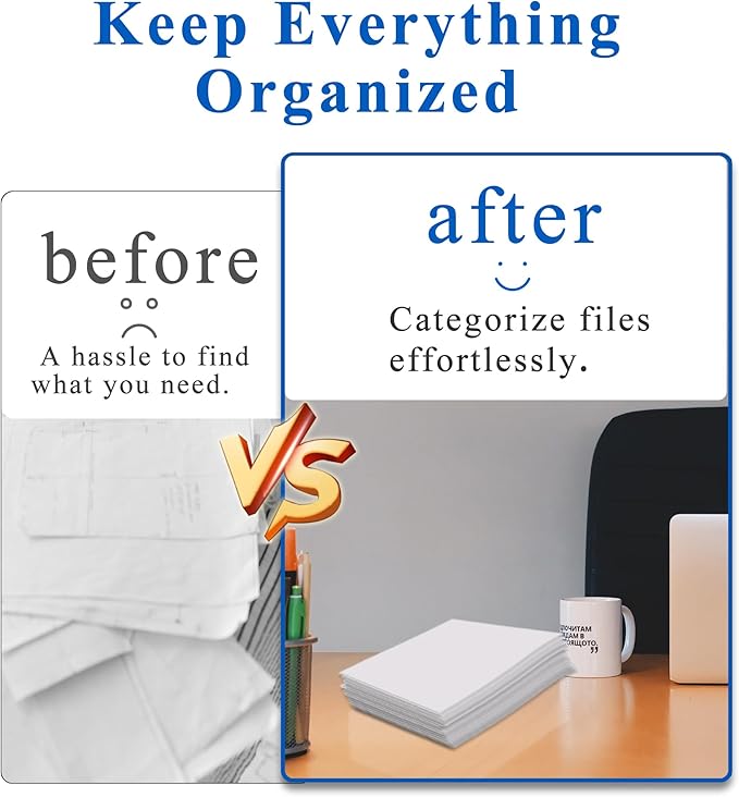 Zzrywuty 50 Packs Two Pocket File Folders with Business Card Slot,Textured Paper,Letter Size,Holds 100 Sheets for School,Office,Business,White