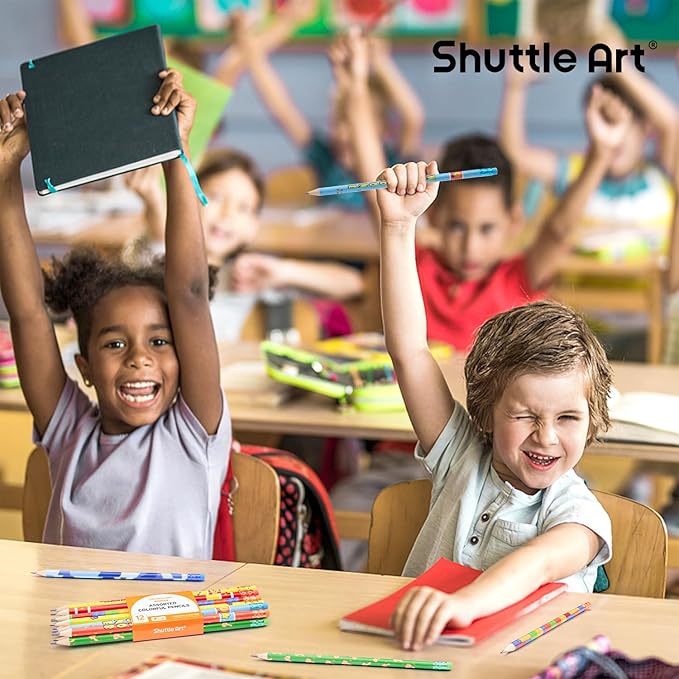 Shuttle Art Assorted Colorful Pencils, 180 Pack Kids Pencil Bulk with 12 Designs, #2 HB, Pre-sharpened Awards and Incentive Pencils for Kids School Home Party, easter pencils bulk