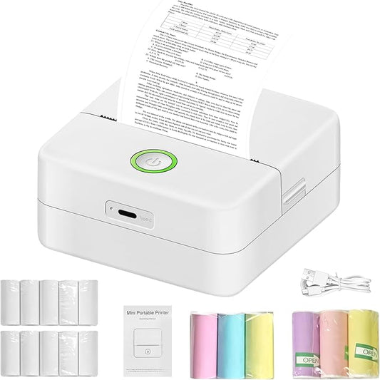 Print Pods Mini - Sticker Printer Portable Thermal Inkless Sticker Maker Machine Pocket Phone Instant Print for Study Graphics, Anatomical Diagrams, Photos